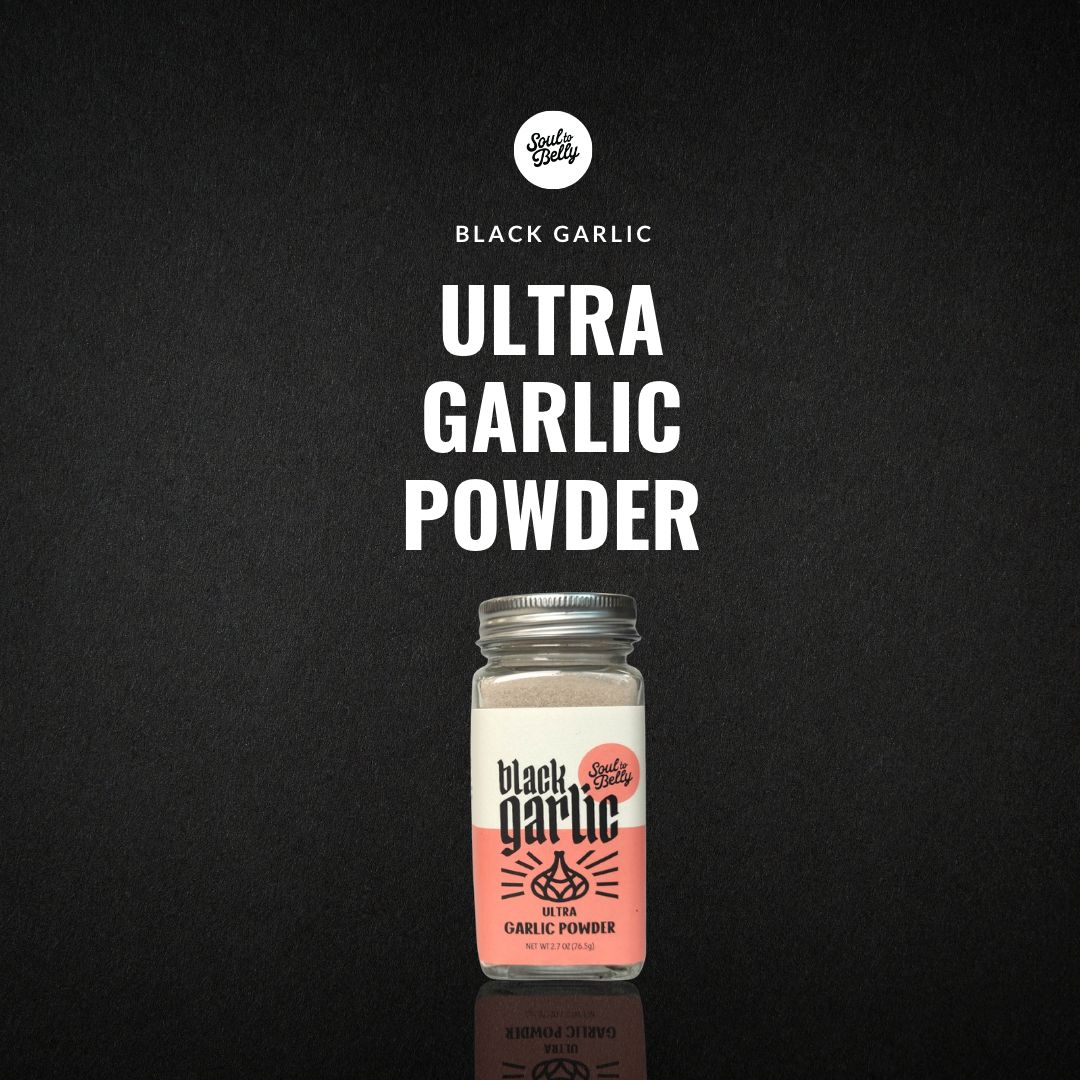soul to belly black garlic ultra garlic powder 2.7 ounce jar